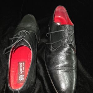 Black Leather Men's Oxfords